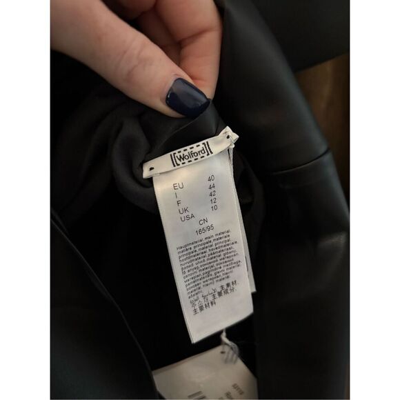 NWT Wolford Rosenthals Black Vegan Leather Mini Dress Size 4 $810 MSRP - Picture 5 of 6